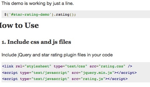 jQuery star rating plugin