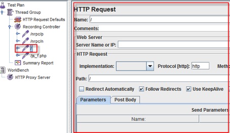 JMeter request records