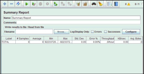 JMeter test result summary report