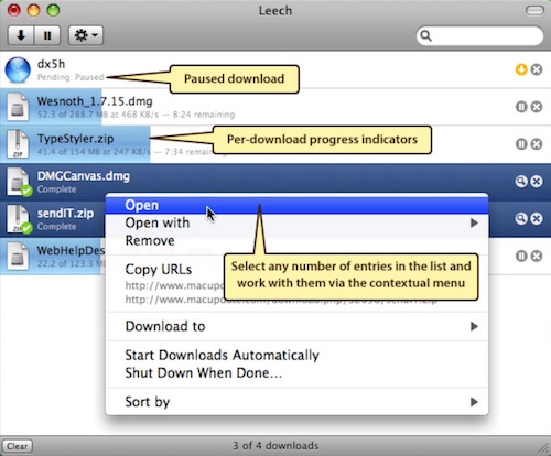 Leech download manager for mac